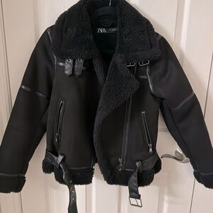 Zara black suede jacket size small
